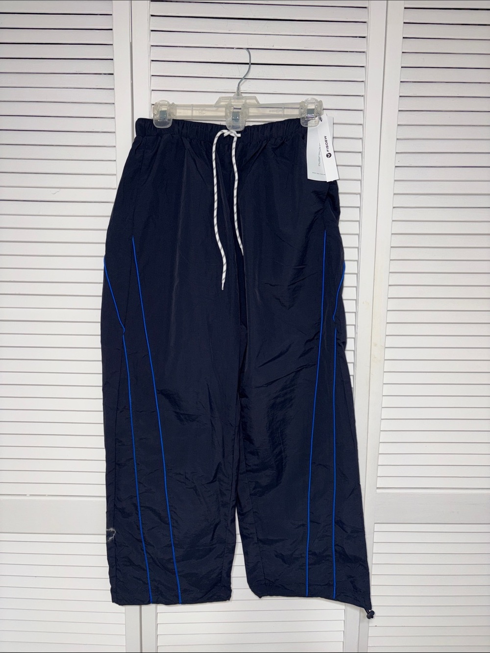 Navy Women's Track Pants with Blue Piping